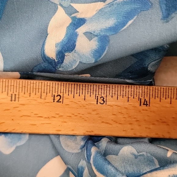 Vintage Unbranded Blue Floral High Rise Baggy Tapered Pants 12 - Picture 12 of 14